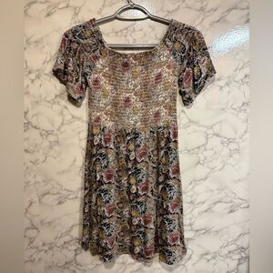 O'Neill Pink and Green Off Shoulder Sundress